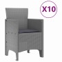 Conjunto de Comedor de Jardín 11 pcs Gris Claro Ratan Polt en Mesas de jardín | Comprar online en Foru.es