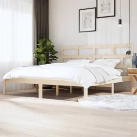 Estructura de cama de madera maciza de pino 200x200 cm de vidaXL, Camas y somieres - Ref: Foro24-3101238, Precio: 134,31 €, D...