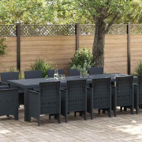 Conjunto de Comedor de Jardín 13 pcs Antracita Plástico en Mesas de jardín | Comprar online en Foru.es