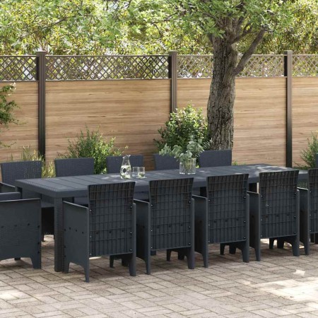 Conjunto de Comedor de Jardín 13 pcs Antracita Plástico en Mesas de jardín | Comprar online en Foru.es
