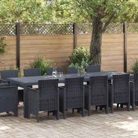 Conjunto de Comedor de Jardín 13 pcs Antracita Polyrattán en Mesas de jardín | Comprar online en Foru.es