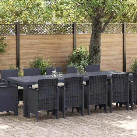 Conjunto de Comedor de Jardín 13 pcs Antracita Polyrattán en Mesas de jardín | Comprar online en Foru.es