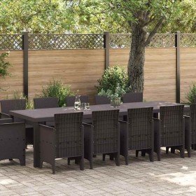 Conjunto de Comedor de Jardín 13 pcs Marrón Poliratán en Mesas de jardín | Comprar online en Foru.es