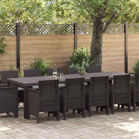 Conjunto de Comedor de Jardín 13 pcs Marrón y gris claro en Mesas de jardín | Comprar online en Foru.es