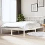 Weißer Doppelbettrahmen aus Massivholz, 135 x 190 cm von vidaXL, Betten und Lattenroste - Ref: Foro24-3101194, Preis: 138,90 ...