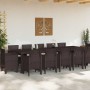 Conjunto de Comedor de Jardín con cojín 13 pcs Marrón Ratán en Mesas de jardín | Comprar online en Foru.es