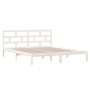 Estructura de cama doble de madera maciza blanco 135x190 cm de vidaXL, Camas y somieres - Ref: Foro24-3101194, Precio: 140,89...