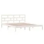 Weißer Doppelbettrahmen aus Massivholz, 135 x 190 cm von vidaXL, Betten und Lattenroste - Ref: Foro24-3101194, Preis: 138,90 ...