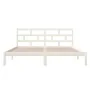 Weißer Doppelbettrahmen aus Massivholz, 135 x 190 cm von vidaXL, Betten und Lattenroste - Ref: Foro24-3101194, Preis: 138,90 ...