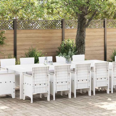 Conjunto de Comedor de Jardín 13 pcs Blanco y Gris claro en Mesas de jardín | Comprar online en Foru.es