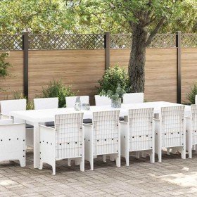 Conjunto de Comedor de Jardín con cojín 13 pcs Blanco en Mesas de jardín | Comprar online en Foru.es