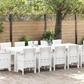 Conjunto de Comedor de Jardín con cojín 13 pcs Blanco en Mesas de jardín | Comprar online en Foru.es