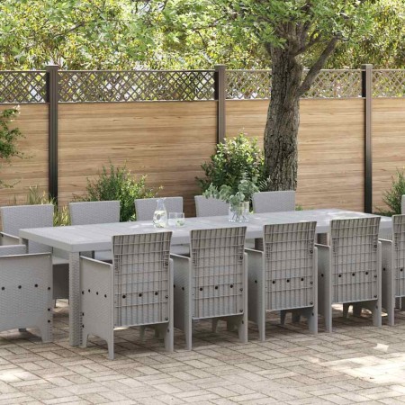 Conjunto de Comedor de Jardín 13 pcs Gris Claro Poliratán en Mesas de jardín | Comprar online en Foru.es