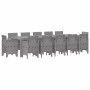 Conjunto de Comedor de Jardín 13 pcs Gris Claro Poliratán en Mesas de jardín | Comprar online en Foru.es