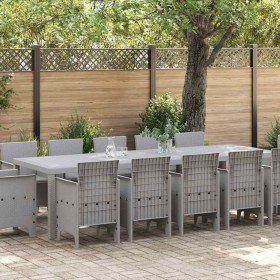 Conjunto de Comedor de Jardín 13 pcs Gris Claro Poliratán en Mesas de jardín | Comprar online en Foru.es
