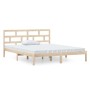 Estructura de cama doble pequeña de madera maciza 120x190 cm de vidaXL, Camas y somieres - Ref: Foro24-3101188, Precio: 119,9...