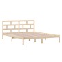 Estructura de cama doble pequeña de madera maciza 120x190 cm de vidaXL, Camas y somieres - Ref: Foro24-3101188, Precio: 119,9...