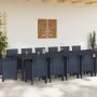 Conjunto de Comedor de Jardín 15 pcs Antracita Ratan Polt en Mesas de jardín | Comprar online en Foru.es