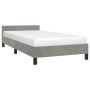 Estructura de cama con cabecero terciopelo gris claro 80x200 cm de vidaXL, Camas y somieres - Ref: Foro24-347537, Precio: 102...