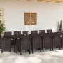 Conjunto de Comedor de Jardín 15 pcs Marrón Ratan Polt en Mesas de jardín | Comprar online en Foru.es