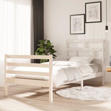 Estructura de cama madera maciza de pino 90x200 cm de vidaXL, Camas y somieres - Ref: Foro24-3101269, Precio: 104,02 €, Descu...