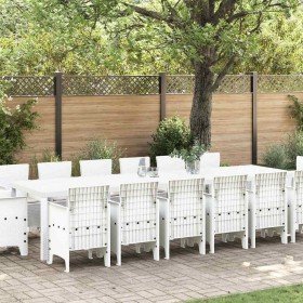 Conjunto de Comedor de Jardín 15 pcs Blanco Ratan Polt en Mesas de jardín | Comprar online en Foru.es