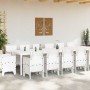 Conjunto de Comedor de Jardín 15 pcs Blanco Ratan Polt en Mesas de jardín | Comprar online en Foru.es