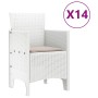 Conjunto de Comedor de Jardín 15 pcs Blanco Ratan Polt en Mesas de jardín | Comprar online en Foru.es