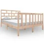 Solid pine wood bed frame 140x190 cm by vidaXL, Beds and slatted bases - Ref: Foro24-3101328, Price: 132,00 €, Discount: %