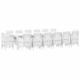 Conjunto de Comedor de Jardín 15 pcs Blanco Ratan Polt en Mesas de jardín | Comprar online en Foru.es