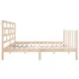 Solid pine wood bed frame 140x190 cm by vidaXL, Beds and slatted bases - Ref: Foro24-3101328, Price: 132,00 €, Discount: %