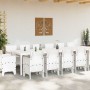 Conjunto de Comedor de Jardín 15 pcs Blanco Ratan Polt en Mesas de jardín | Comprar online en Foru.es