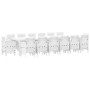 Conjunto de Comedor de Jardín 15 pcs Blanco Ratan Polt en Mesas de jardín | Comprar online en Foru.es