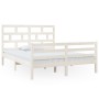 Estructura de cama madera maciza blanca King Size 150x200 cm de vidaXL, Camas y somieres - Ref: Foro24-3101289, Precio: 149,1...
