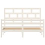 Estructura de cama madera maciza blanca King Size 150x200 cm de vidaXL, Camas y somieres - Ref: Foro24-3101289, Precio: 149,1...