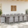 Conjunto de Comedor de Jardín 15 pcs Gris Claro Ratan Polt en Mesas de jardín | Comprar online en Foru.es