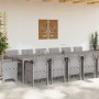 Conjunto de Comedor de Jardín 15 pcs Gris Claro Ratan Polt en Mesas de jardín | Comprar online en Foru.es