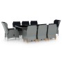 Set comedor jardín 9 pzas y cojines ratán sintético gris claro en Conjuntos de jardín | Comprar online en Foru.es