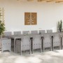 Conjunto de Comedor de Jardín 15 pcs Gris Claro Ratan Polt en Mesas de jardín | Comprar online en Foru.es