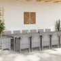 Conjunto de Comedor de Jardín 15 pcs Gris Claro Ratan Polt en Mesas de jardín | Comprar online en Foru.es