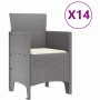 Conjunto de Comedor de Jardín 15 pcs Gris Claro Ratan Polt en Mesas de jardín | Comprar online en Foru.es