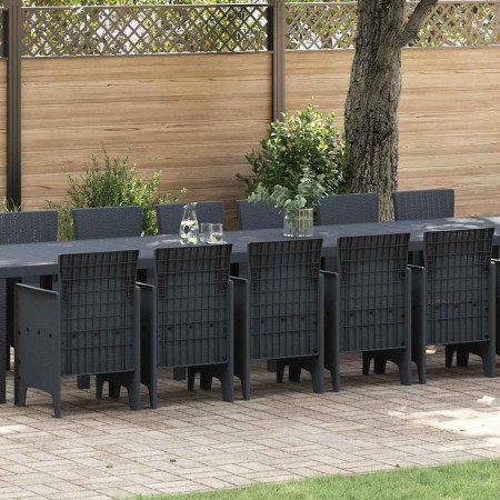 Conjunto de comedor de jardín con cojines 17 pcs Antracita PP en Mesas de jardín | Comprar online en Foru.es