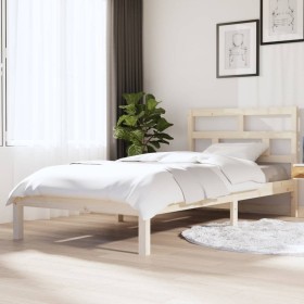 Estructura de cama madera maciza de pino 100x200 cm de vidaXL, Camas y somieres - Ref: Foro24-3101208, Precio: 89,96 €, Descu...
