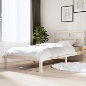 Solid pine wood bed frame 100x200 cm by vidaXL, Beds and slatted bases - Ref: Foro24-3101208, Price: 88,85 €, Discount: %