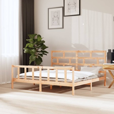 Estructura de cama madera maciza de pino 180x200 cm de vidaXL, Camas y somieres - Ref: Foro24-3101363, Precio: 155,33 €, Desc...