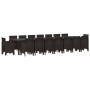 Conjunto de comedor de jardín con cojines 17 pcs Marrón PP en Mesas de jardín | Comprar online en Foru.es