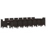 Conjunto de comedor de jardín con cojines 17 pcs Marrón PP en Mesas de jardín | Comprar online en Foru.es
