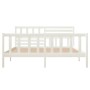 Estructura de cama doble de madera maciza blanco 135x190 cm de vidaXL, Camas y somieres - Ref: Foro24-3101129, Precio: 161,79...