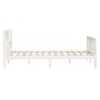 Estructura de cama doble de madera maciza blanco 135x190 cm de vidaXL, Camas y somieres - Ref: Foro24-3101129, Precio: 161,79...