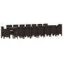 Conjunto de comedor de jardín con cojines 17 pcs Marrón PP en Mesas de jardín | Comprar online en Foru.es